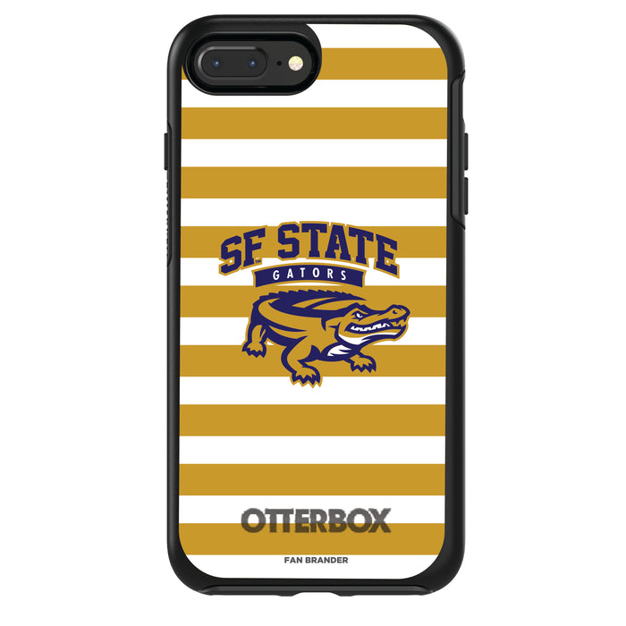 OtterBox Black Phone case with San Francisco State U Gators Tide Primary Logo and Striped Design