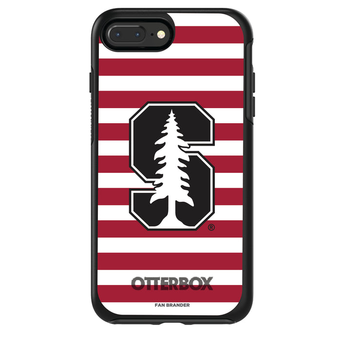 OtterBox Black Phone case with Stanford Cardinal Tide Primary Logo and Striped Design