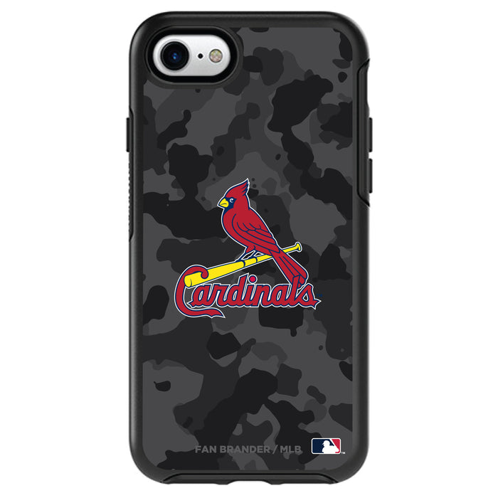 OtterBox Black Phone case with St. Louis Cardinals Primary Logo Urban Camo background
