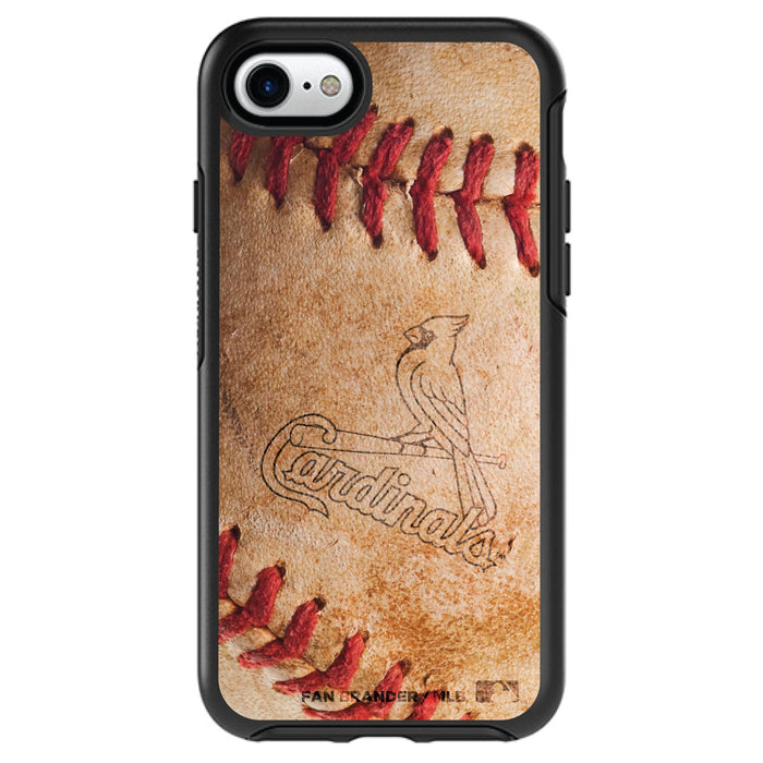 OtterBox Black Phone case with St. Louis Cardinals Primary Logo and Baseball Design