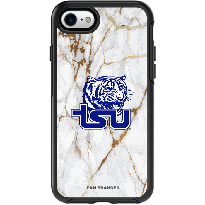 OtterBox Black Phone case with Tennessee State Tigers Tide White Marble Background