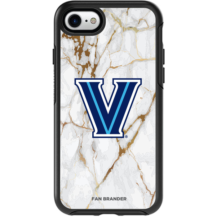 OtterBox Black Phone case with Villanova University Tide White Marble Background