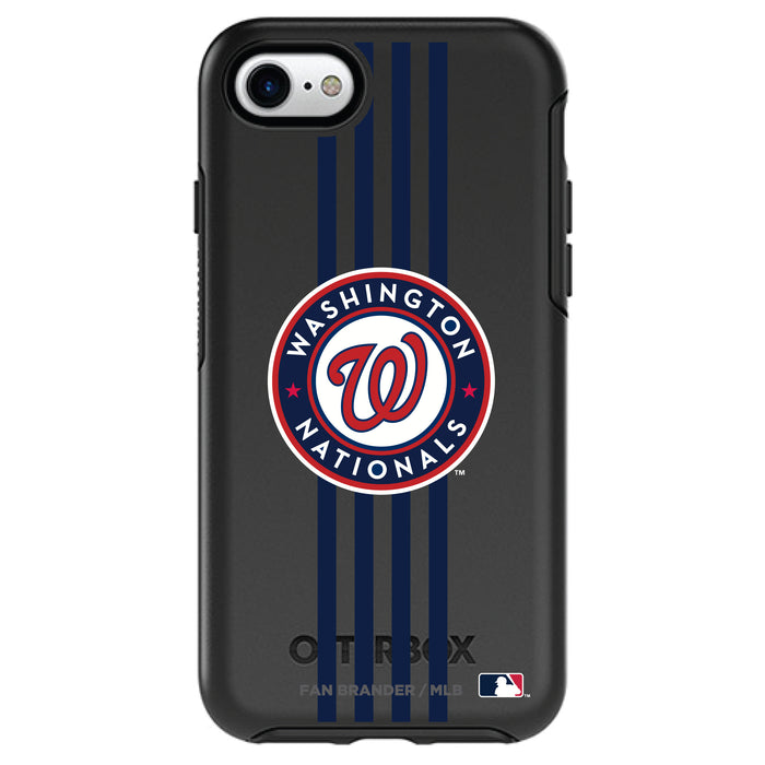 OtterBox Black Phone case with Washington Nationals Primary Logo and Vertical Stripe