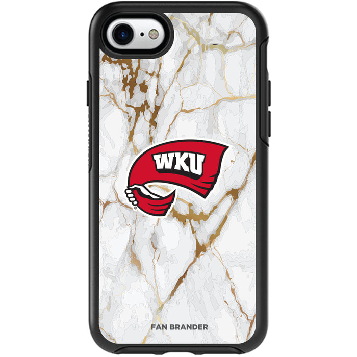 OtterBox Black Phone case with Western Kentucky Hilltoppers Tide White Marble Background
