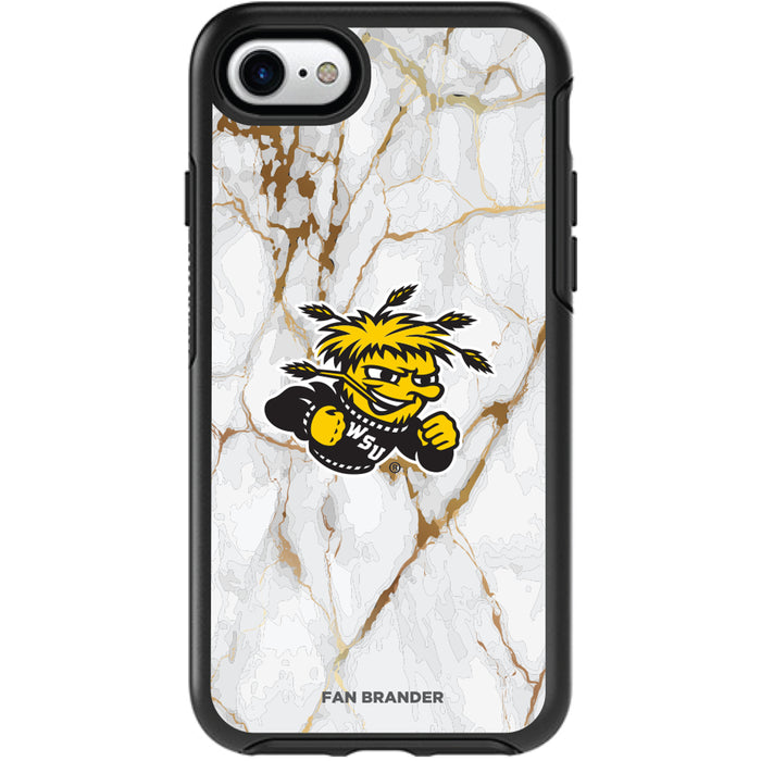 OtterBox Black Phone case with Wichita State Shockers Tide White Marble Background