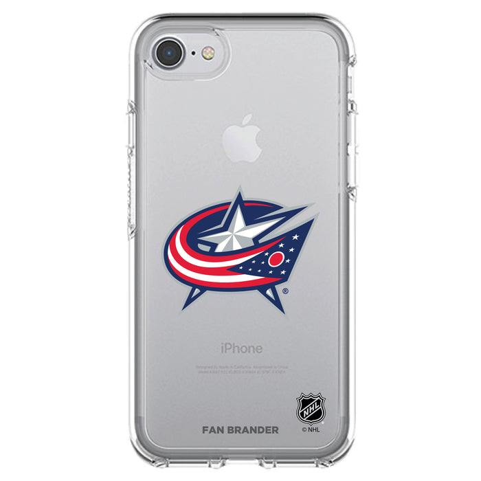 OtterBox Clear Symmetry Phone case with Columbus Blue Jackets Primary Logo