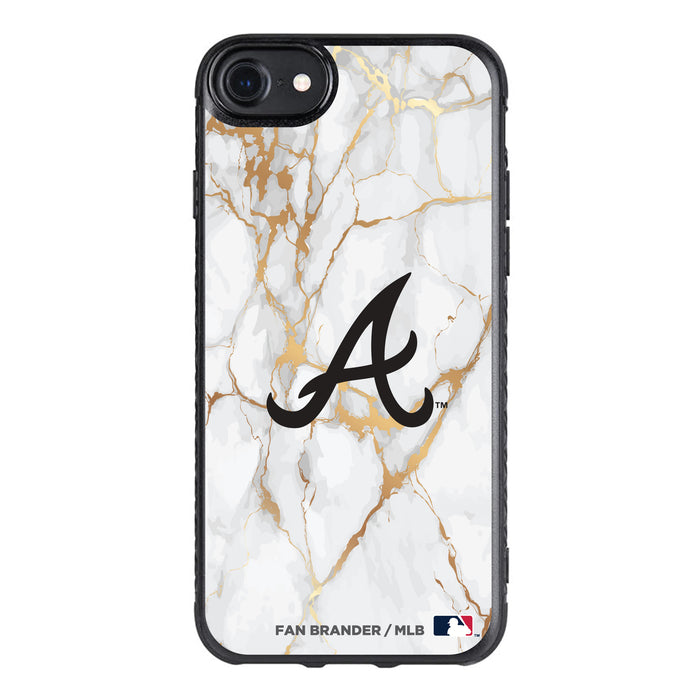 Fan Brander Black Slim Phone case with Atlanta Braves White Marble design