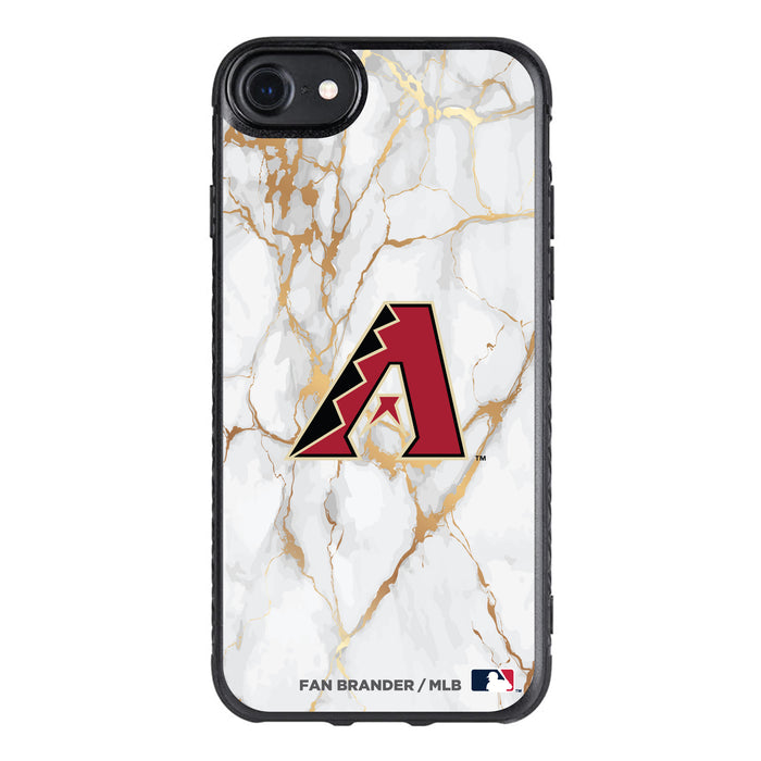 Fan Brander Black Slim Phone case with Arizona Diamondbacks White Marble design