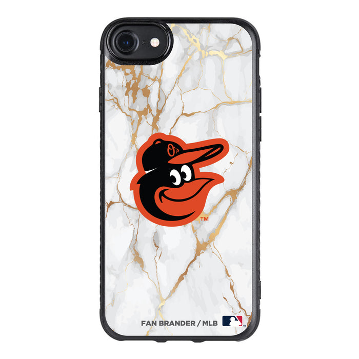 Fan Brander Black Slim Phone case with Baltimore Orioles White Marble design