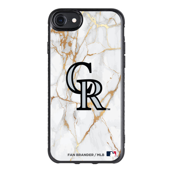 Fan Brander Black Slim Phone case with Colorado Rockies White Marble design
