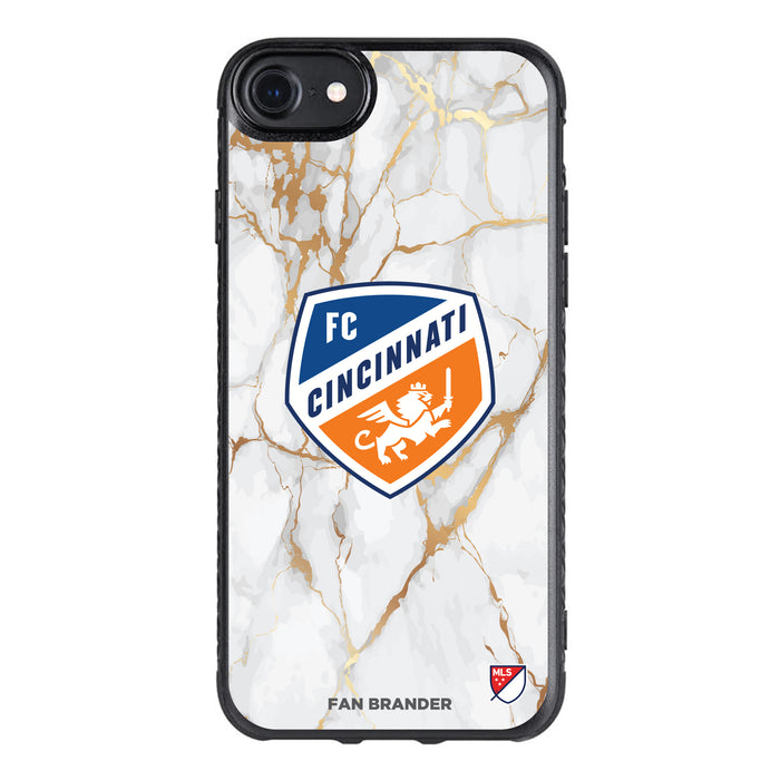 Fan Brander Black Slim Phone case with FC Cincinnati White Marble design