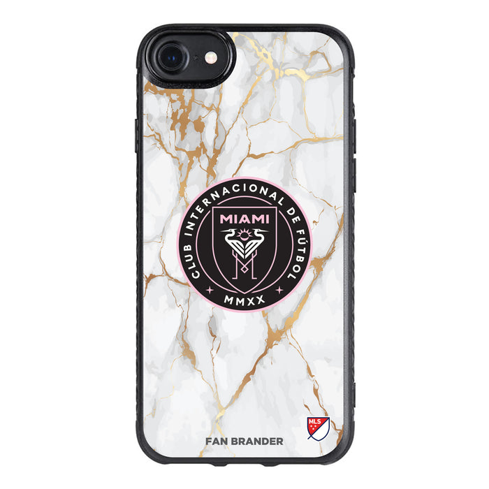 Fan Brander Black Slim Phone case with Inter Miami CF White Marble design