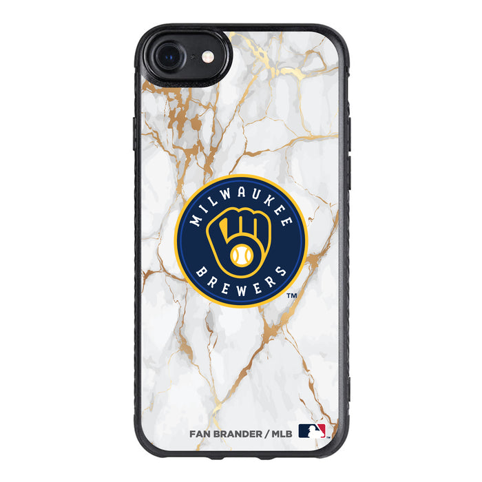 Fan Brander Black Slim Phone case with Milwaukee Brewers White Marble design