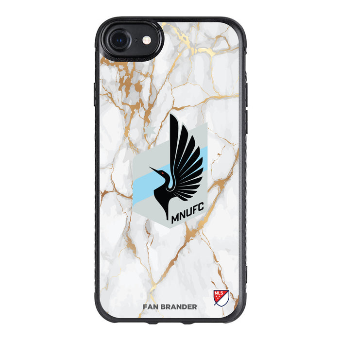 Fan Brander Black Slim Phone case with Minnesota United FC White Marble design