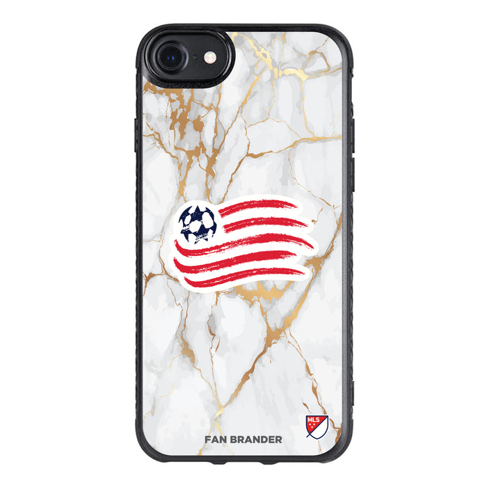 Fan Brander Black Slim Phone case with New England Revolution White Marble design