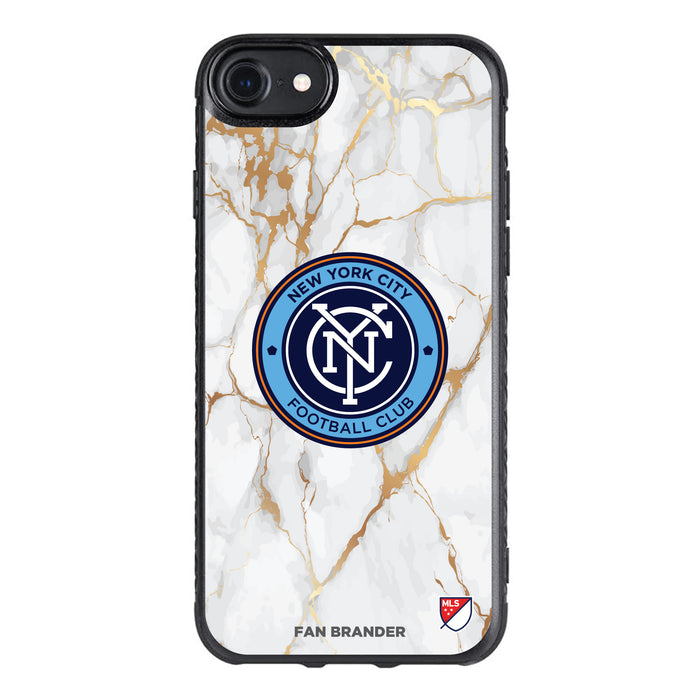 Fan Brander Black Slim Phone case with New York City FC White Marble design