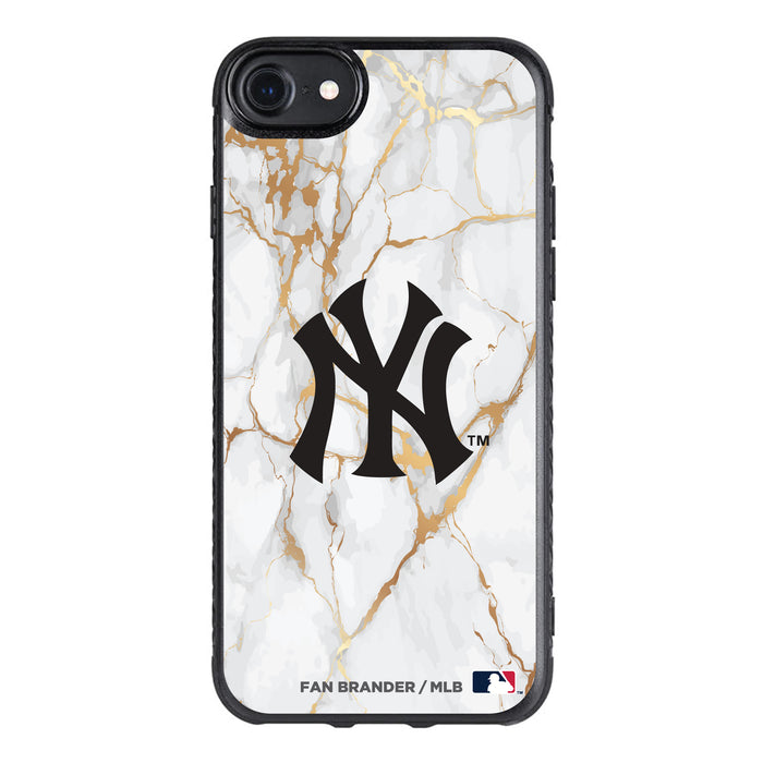 Fan Brander Black Slim Phone case with New York Yankees White Marble design