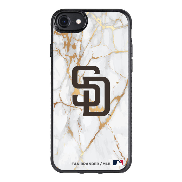 Fan Brander Black Slim Phone case with San Diego Padres White Marble design