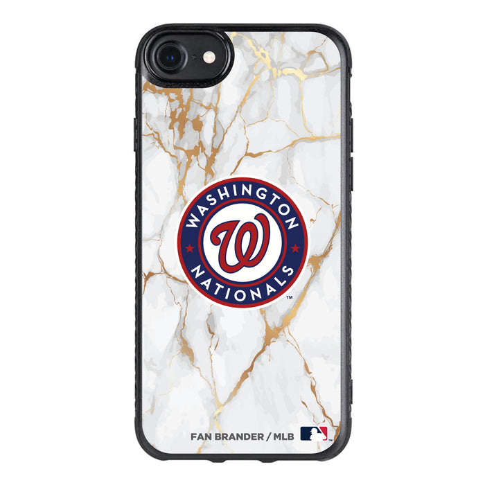 Fan Brander Black Slim Phone case with Washington Nationals White Marble design