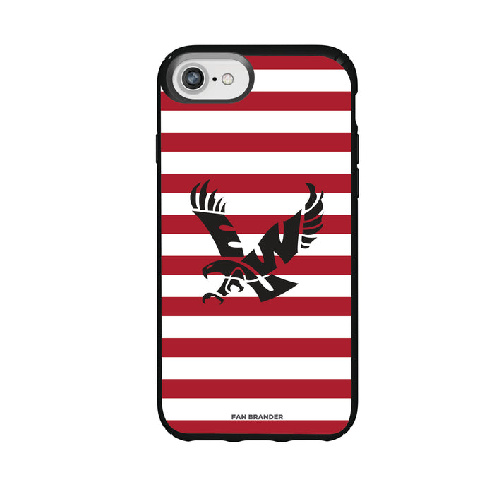 Speck Black Presidio Series Phone case with Eastern Washington Eagles Primary Logo and Striped Design
