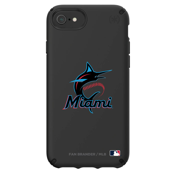 Speck Black Presidio Series Phone case with Miami Marlins Primary Logo