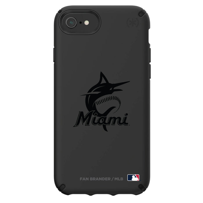 Speck Black Presidio Series Phone case with Miami Marlins Primary Logo in Black