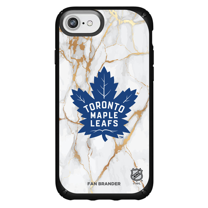 Speck Black Presidio Series Phone case with Toronto Maple Leafs White Marble design