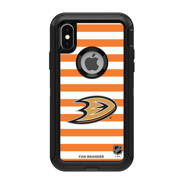 OtterBox Black Phone case with Anaheim Ducks Primary Logo and Striped Design
