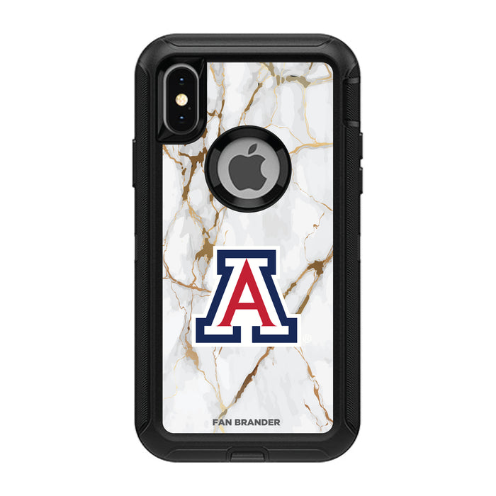 OtterBox Black Phone case with Arizona Wildcats Tide White Marble Background