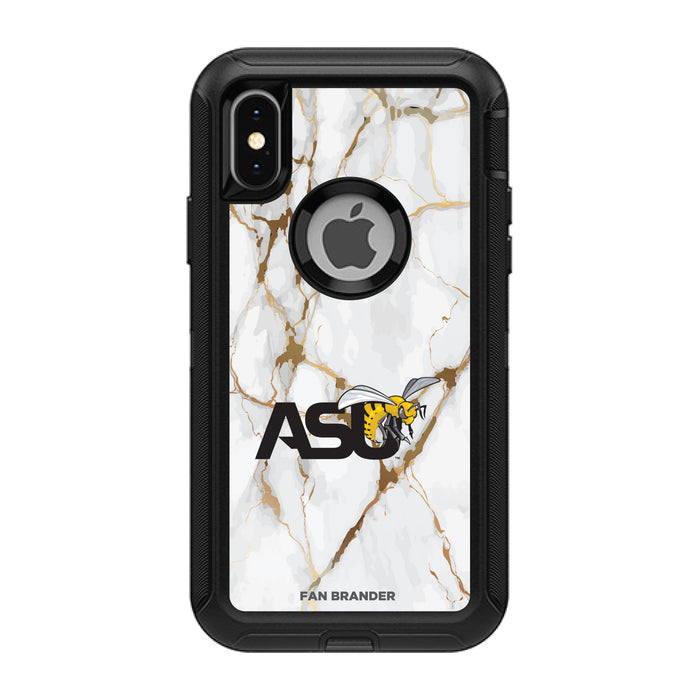 OtterBox Black Phone case with Alabama State Hornets Tide White Marble Background