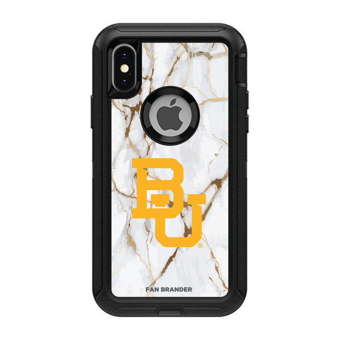 OtterBox Black Phone case with Baylor Bears White Marble Background