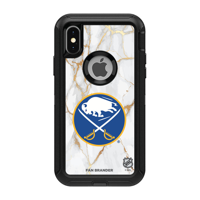 OtterBox Black Phone case with Buffalo Sabres White Marble design