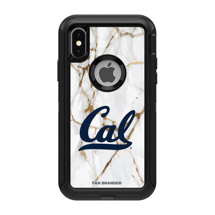 OtterBox Black Phone case with California Bears Tide White Marble Background