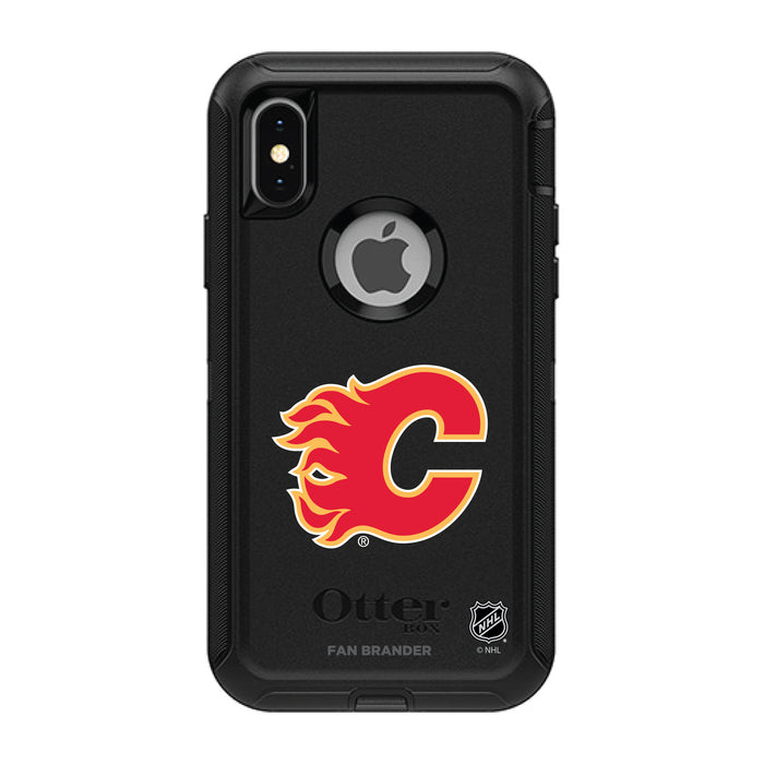 OtterBox Black Phone case with Calgary Flames Primary Logo