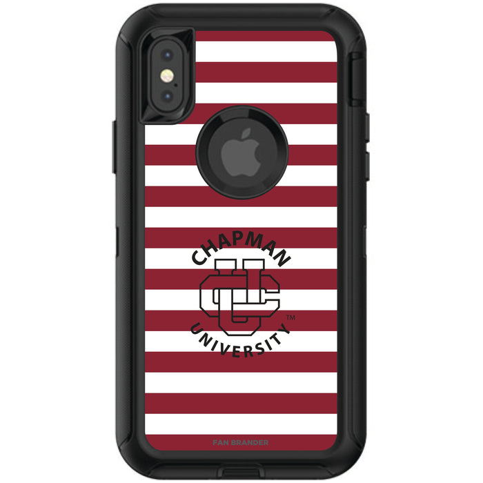 OtterBox Black Phone case with Chapman Univ Panthers Tide Primary Logo and Striped Design