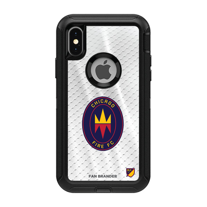 OtterBox Black Phone case with Chicago Fire Primary Logo on Jersey Design
