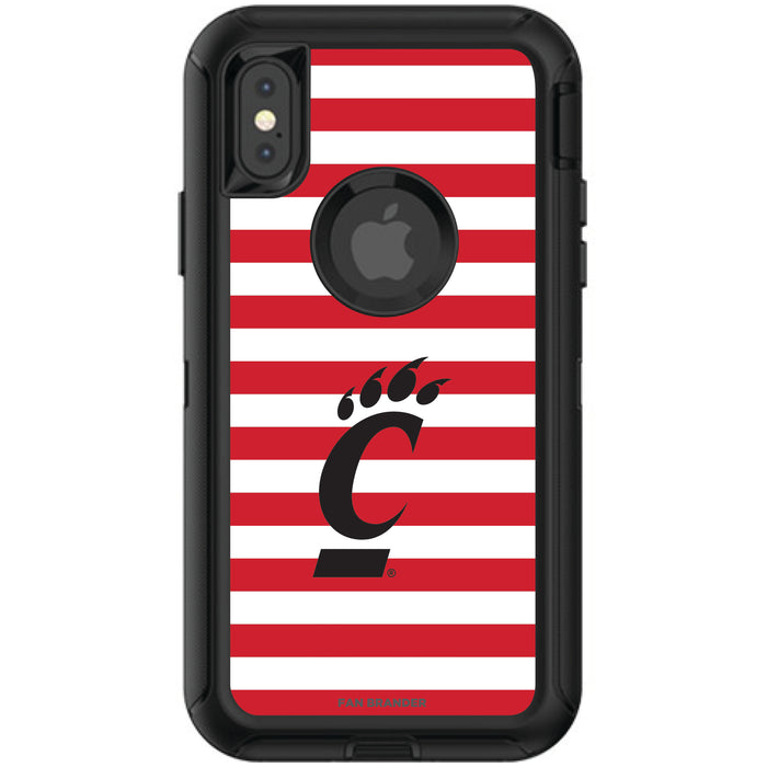 OtterBox Black Phone case with Cincinnati Bearcats Tide Primary Logo and Striped Design