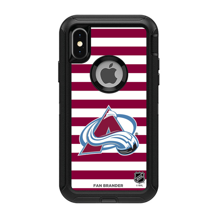 OtterBox Black Phone case with Colorado Avalanche Primary Logo and Striped Design