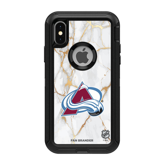 OtterBox Black Phone case with Colorado Avalanche White Marble design