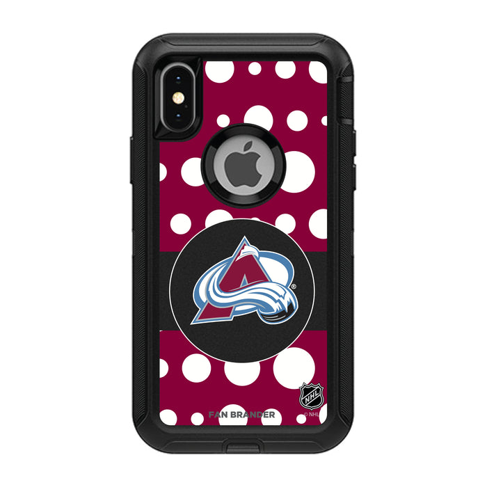 OtterBox Black Phone case with Colorado Avalanche Polka Dots design