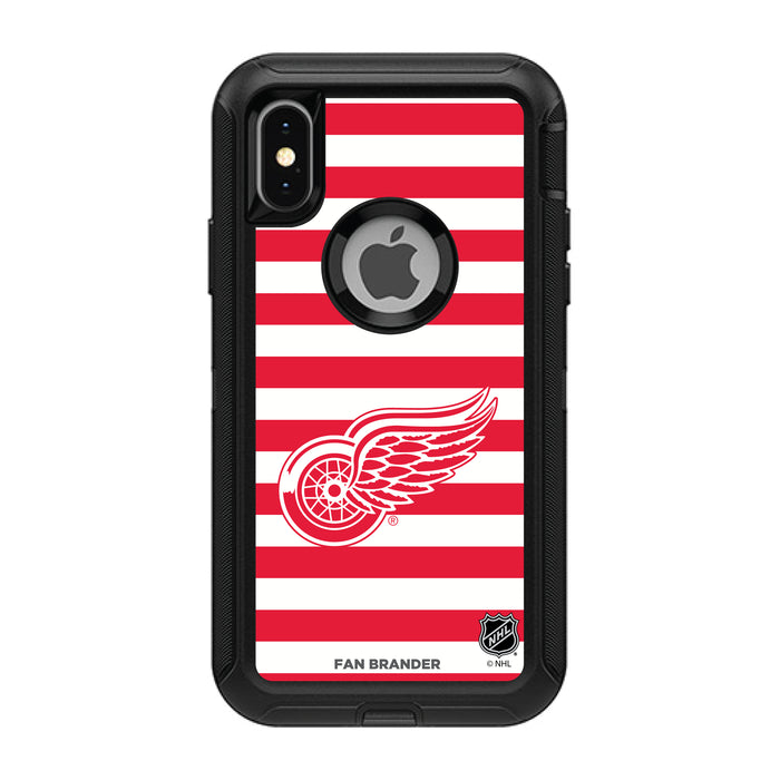 OtterBox Black Phone case with Detroit Red Wings Stripes