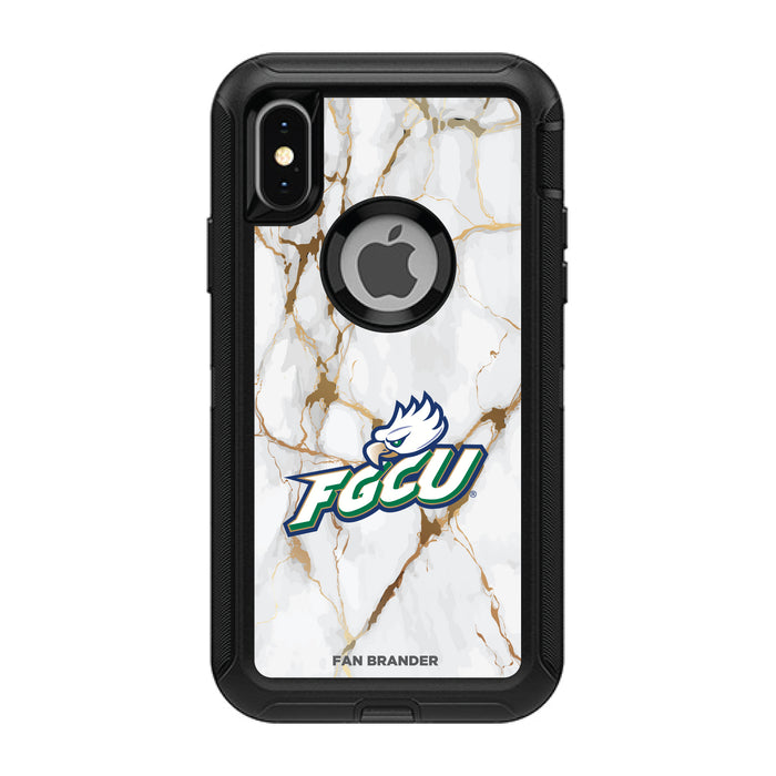 OtterBox Black Phone case with Florida Gulf Coast Eagles White Marble Background