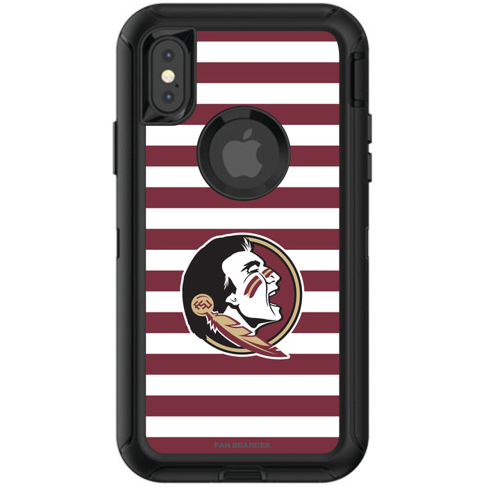 OtterBox Black Phone case with Florida State Seminoles Tide Primary Logo and Striped Design