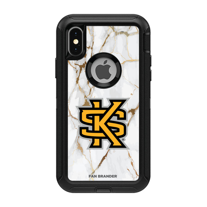 OtterBox Black Phone case with Kennesaw State Owls Tide White Marble Background
