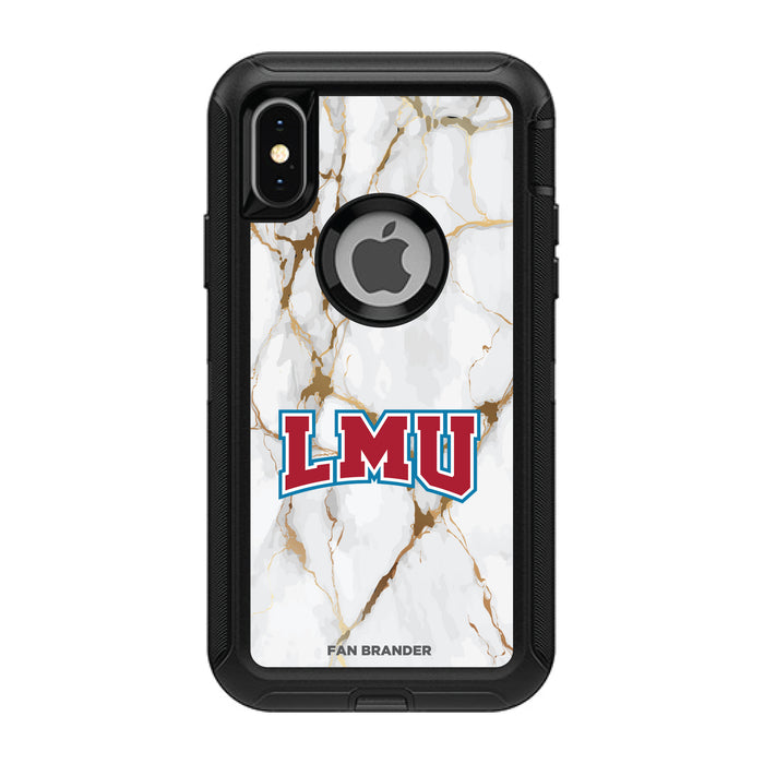 OtterBox Black Phone case with Loyola Marymount University Lions Tide White Marble Background