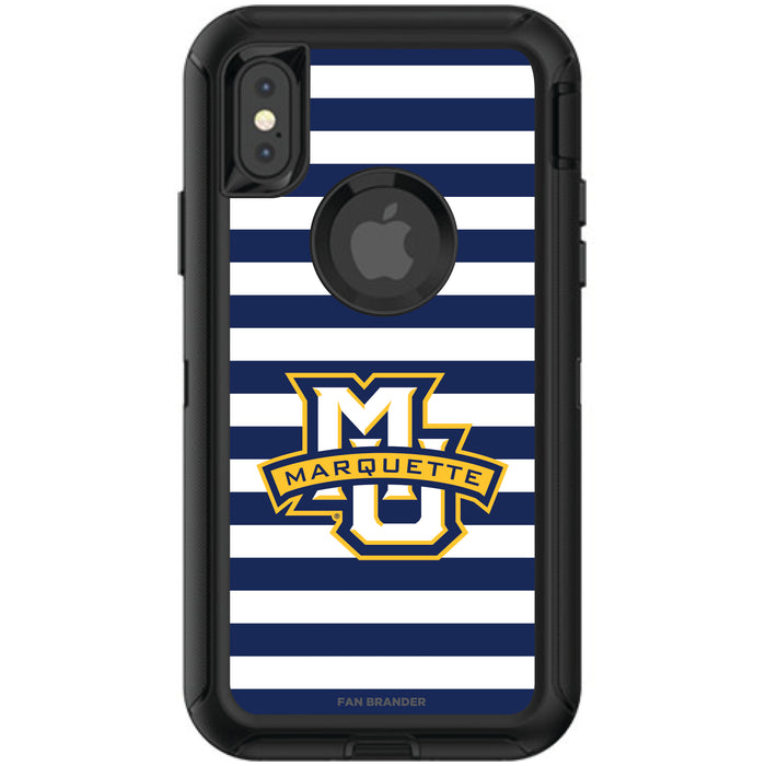 OtterBox Black Phone case with Marquette Golden Eagles Tide Primary Logo and Striped Design