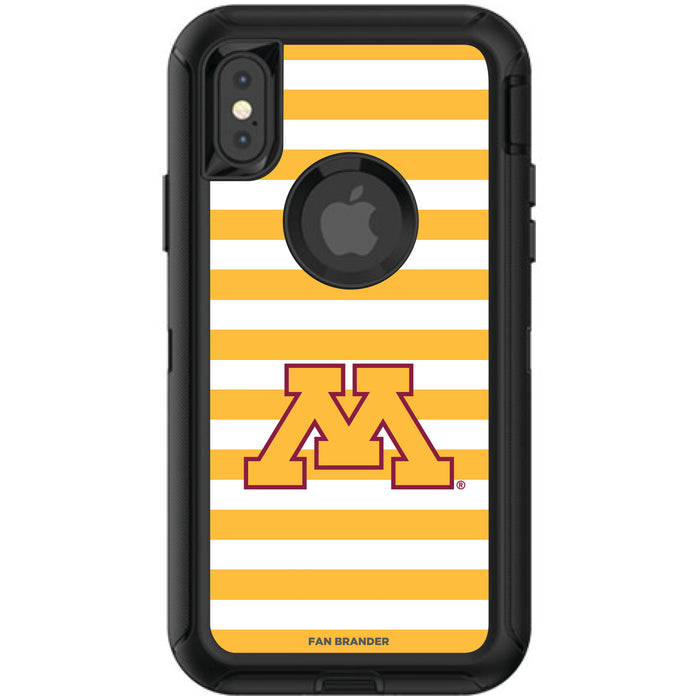 OtterBox Black Phone case with Minnesota Golden Gophers Tide Primary Logo and Striped Design