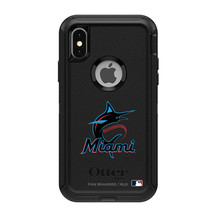 OtterBox Black Phone case with Miami Marlins Primary Logo
