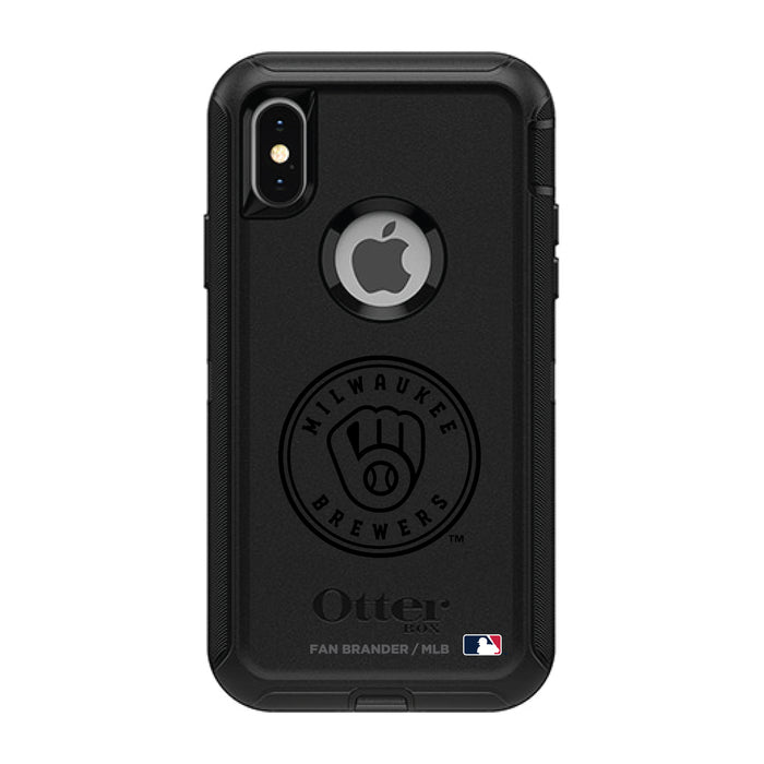 OtterBox Black Phone case with Milwaukee Brewers Primary Logo in Black