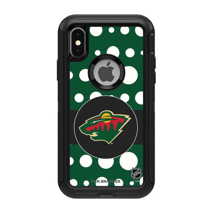 OtterBox Black Phone case with Minnesota Wild Polka Dots design